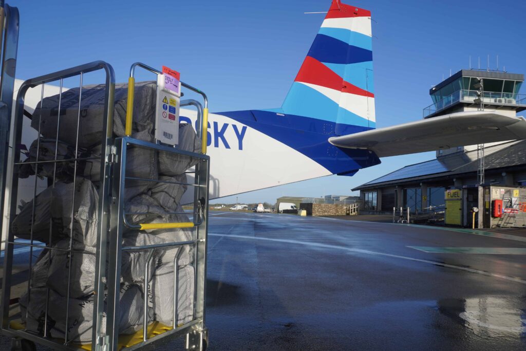 Royal Mail letters by Skybus plane