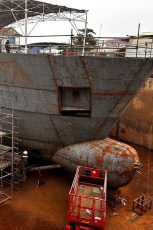Construction of Menawethan in the dry dock in Vietnam