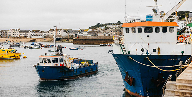 Gry Maritha and Lyonesse Lady at St Mary's Harbour, Isles of Scilly