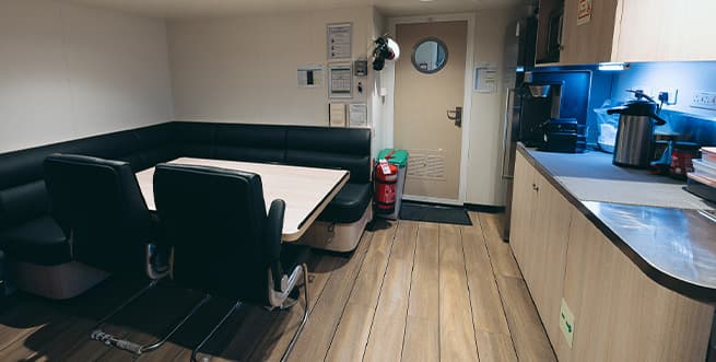 Inside Menawethan's crew mess