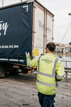 Lorry delivering freigth items to North Arm Pier, Penzance to be shipped to the Isles of Scilly