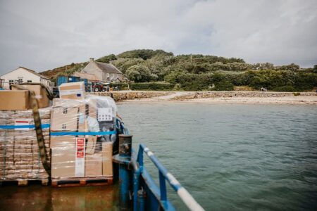 Lyonesse Lady arriving to deliver and pick up freight from Tresco