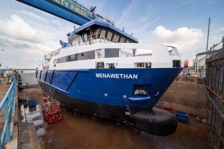 Menawethan in the final stages of the build in the dry dock in Vietnam