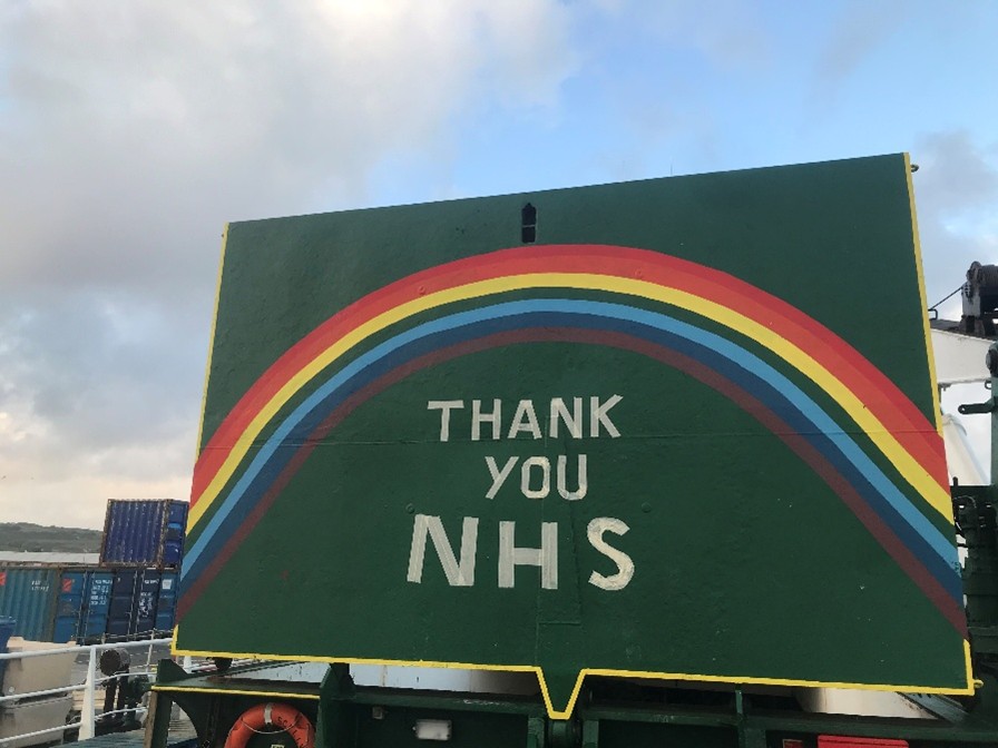 Thank You NHS sign with rainbow