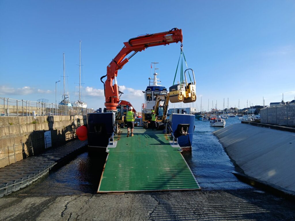 Isles of Scilly Freight's Gugh vessel transporting building materials