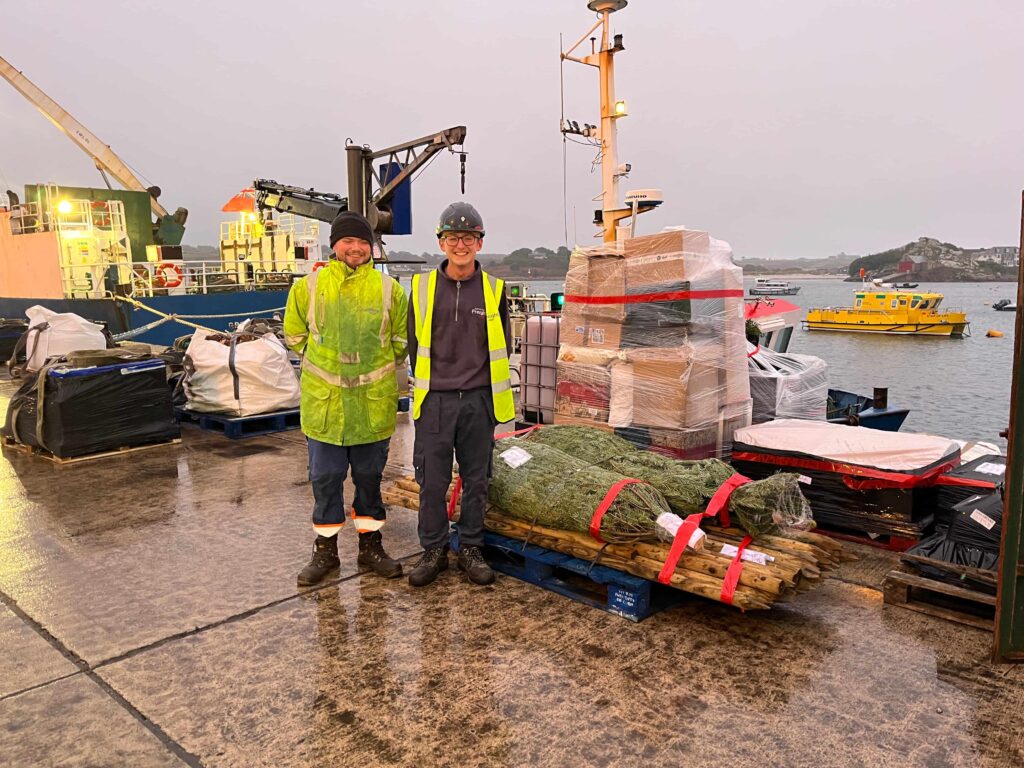 Team members with trees ready for Lyonesse Lady